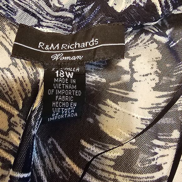 NWT R&M Richards Womens Sheer 3/4 Sleeve Open Front Cardigan Sz 18W - Picture 3 of 12